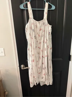 Free People The Way Back Maxi Top XS White Floral with Embroidery thumbnail 8