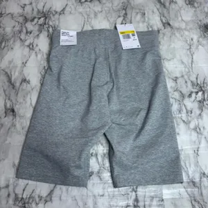 Nike Tight fit mid rise short length biker shorts small grey white NWT New thumbnail 7