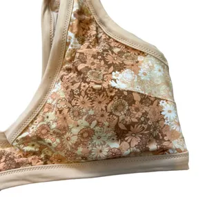 Aerie scoop Floral Nude tan bra size X-Large thumbnail 2