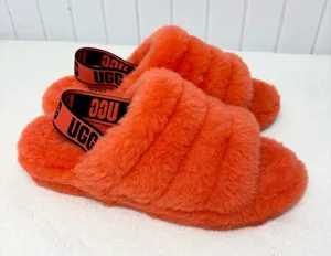 UGG Womens Fluff Yeah Slides Cali College‎ Slippers Sandal Shoe 1095119 Size 10 thumbnail 1