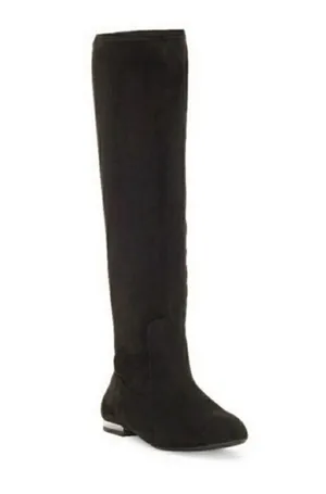 NWT Jessica Simpson Gilia Black Microsuede Knee High Flat Riding Boots Size 7 thumbnail 2