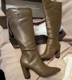 Franco Sarto Bowman New Knee High Boot Woodland Brown Stretch Wide Calf 7 M thumbnail 1