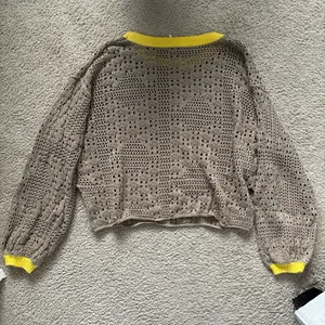 Free People Brown Knit Sweater with Yellow Accents thumbnail 3