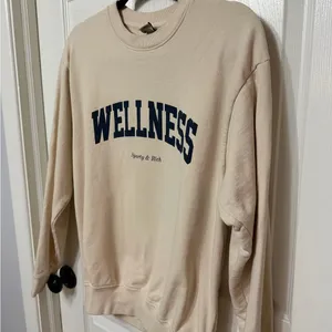 Sporty and Rich Cream Wellness Sweatshirt XS unisex‎ oversized thumbnail 3