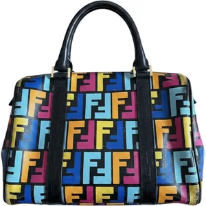 Fendi‎ Multicolor FF Zucca Boston Top Handle Satchel Bag with Lock & Keys thumbnail 1