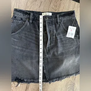 Free People‎ | Brea Cut Off Skirt | Faded Black size 29 NWT thumbnail 3