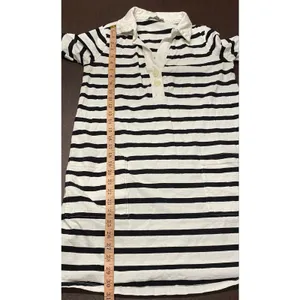 The Nines by HATCH Maternity Dress S Black White Breton Stripe Cotton Polo Prep thumbnail 6