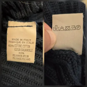 Brandy Melville Cotton Navy Blue Ribbed Cropped V Neck Pullover Sweater One Size thumbnail 7