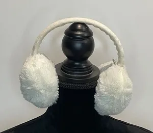 White Plush Earmuffs- Cozy Winter Ear Warmers thumbnail 1