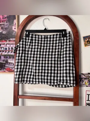 Sezane Pacome Mini Wrap Skirt Black Gingham thumbnail 7