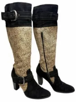 Born Crown Valencia Pony Hair Leopard Knee High Boots Size 9 thumbnail 1