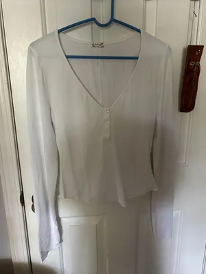 free people white long sleeve thumbnail 1
