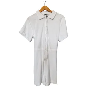 Beach Riot White Terry Cloth Snap Front Belted Romper Size‎ Large NEW thumbnail 3