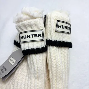 Hunter Cream Cable Knit Socks with Striped Cuff‎ ONe Size Fits Most thumbnail 4