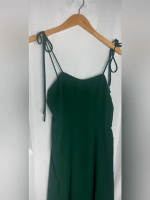 Rihoas wedding party evening dress Dark Green Tie-Shoulder chiffon S NWOT thumbnail 5