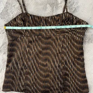 Banana‎ Republic Womens Brown Ikat Print Empire Waist Camisole Top Size 8 Zip thumbnail 8