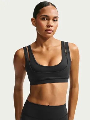 NIKE X SKIMS (G15) Matte Double Strap Scoopbra | Color OBSIDIAN | Size Large thumbnail 1