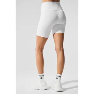 Alo Yoga 7" High-Waist Biker Short White Major Moves XS NWT Authentic thumbnail 2