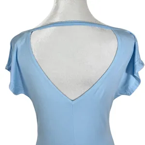 San Francisco City Lights Soft Drape Neck Tee T-Shirt Light Blue Medium NEW thumbnail 5