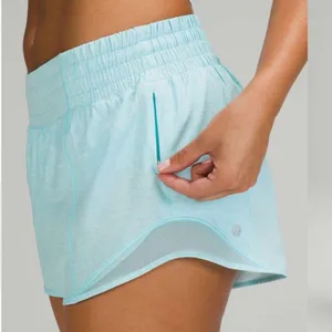 Lululemon Hotty Hot High Rise Athletic Shorts Heathered Icing Blue 12 thumbnail 2