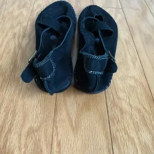 Black Suede Leather Mary Jane Flats Adjustable Buckle Strap Stitch‎ Detail thumbnail 3