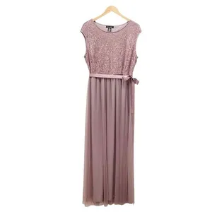 NWT Candalite Dress Formal Gown Mauve Tulle Skirt Lace Sequin Maxi Size XL NEW thumbnail 3