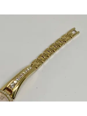 Armitron women’s watch gold tone 24mm mop dial quartz rhinestones running thumbnail 5