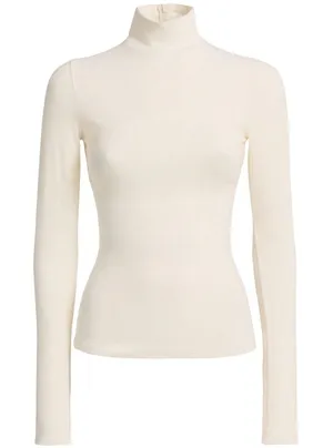 SKIMS NWT (G14) Cotton Jersey Long-Sleeve Stretch Turtleneck | Marble | Size S thumbnail 1