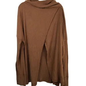 We The Free Womens Ribbed Brown Cowl Neck Long Sleeve Sweater‎ Size XL Boho thumbnail 9