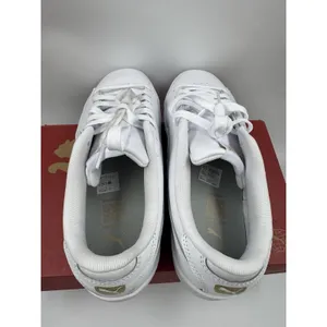PUMA Court Sneaker, White, Women's Casual Low Top Leather Shoes Size 10 thumbnail 7