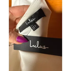 NWT Lulus Flawless Vibes White One-Shoulder Tiered Wide-Leg Jumpsuit Elegant L thumbnail 6