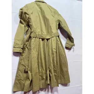 Kai-aakmann Womens Khaki Tan Pleated Back Belted Trench Coat Size S KHCCT003E1 thumbnail 3