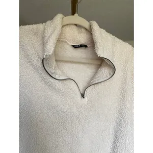 Cream Sherpa‎ Teddy Zip Pullover Jacket Winter Lounge Shein Cozy Buttery Soft thumbnail 5