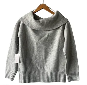 Lucky Brand Cloud Soft Off The Shoulder Heather Gray Sweater Small NWT thumbnail 1