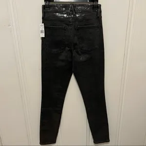 Good American Grey Snakeskin Metallic Coated High Rise Skinny Jeans NWT Grunge 0 thumbnail 6