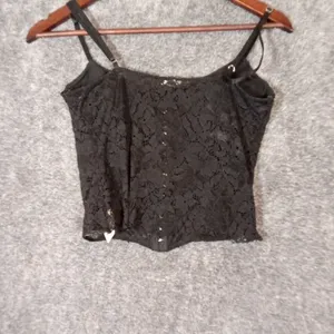 Free People Intimately Mesh Hoop N Look Closure Goth Gruge Festival Size M thumbnail 5