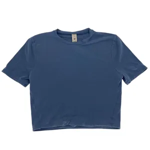 Lululemon Wundermost Ultra-Soft Nulu Cropped T-Shirt Oasis Blue‎ S thumbnail 2