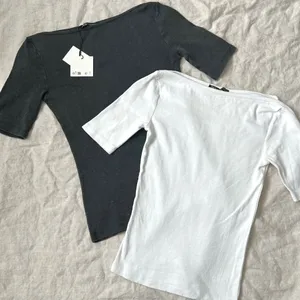 ZARA White Boat Neck Top thumbnail 4