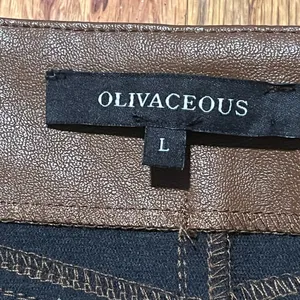 Olivaceus Brown Faux Leather Mini Skirt Size L thumbnail 6