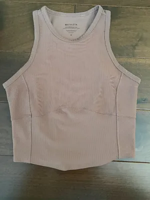 Athleta Salutation Ribbed Mix Tank Smoky Rose Mauve Size Medium thumbnail 3