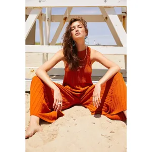 NWT Free People FP Beach Easy Living Sweater One-Piece in Terracotta Jumpsuit S thumbnail 2