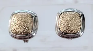 Vintage Clip On Earrings Silver Tone & Antique Gold Tone - Loose Clips thumbnail 1