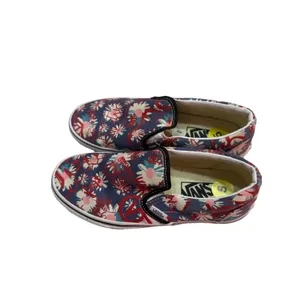 Vans Classic Slip On Shoes Crew Floral Red Canvas Skater‎ W Sz 6.5 / M Sz 5 thumbnail 3