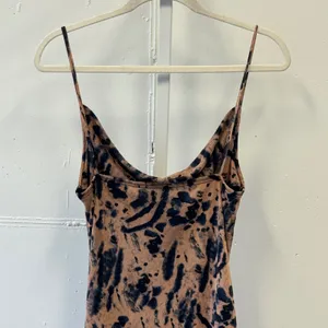 PrettyLittleThing Tan Black Abstract Print Cowl Neck Ruched Mini Dress US 10 thumbnail 6