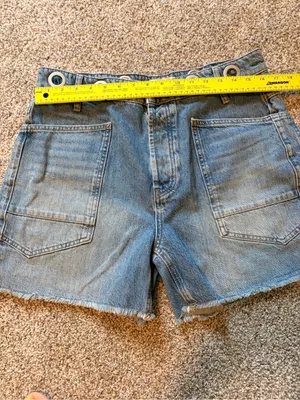 We The Free Moxie Barrel Denim Shorts Truest Blue Light Wash Size 30 thumbnail 9