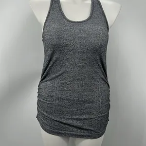 Athleta charcoal gray nylon ruched racerback tank large thumbnail 4