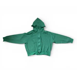 For Me FM2050 Green Lightweight Oversized Boxy Cut Full Zip Hoodie One Size thumbnail 3
