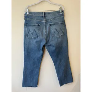 Mother Tripper Ankle Fray Jeans Womens 32 Blue Distressed Raw Hem Bohemian thumbnail 4