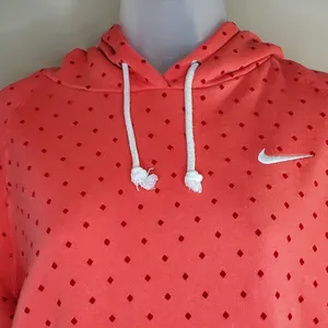 Nike Coral Polka Dot Long Sleeve Hoodie Medium thumbnail 5