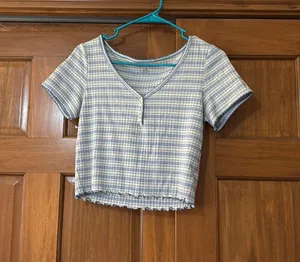 American Eagle Striped Baby Tee thumbnail 1